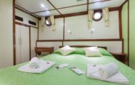 Comfortable large bed cabin with ensuite bathroom with shower and toilet